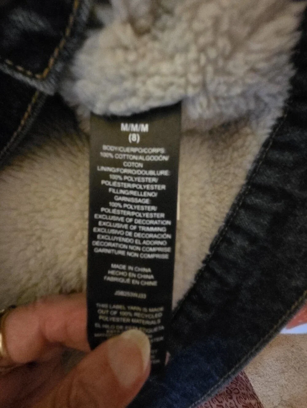 John Deere Boys Denim Jacket Sherpa Like Lining Size Medium 8